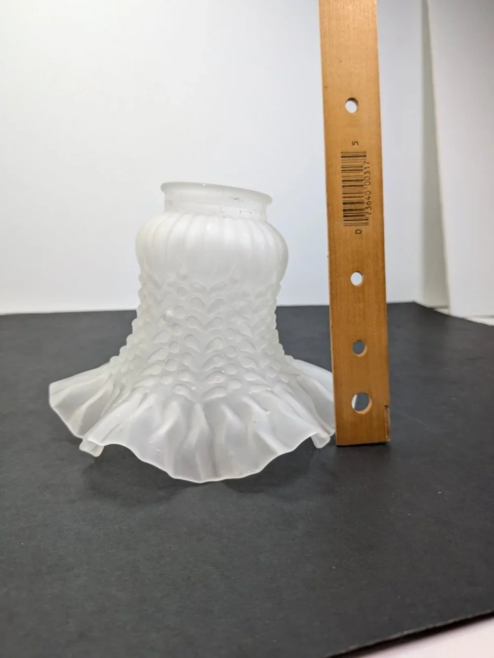 Frosted Glass Beaded Hobnail Tulip Light Shade Replacement Ruffled Edge